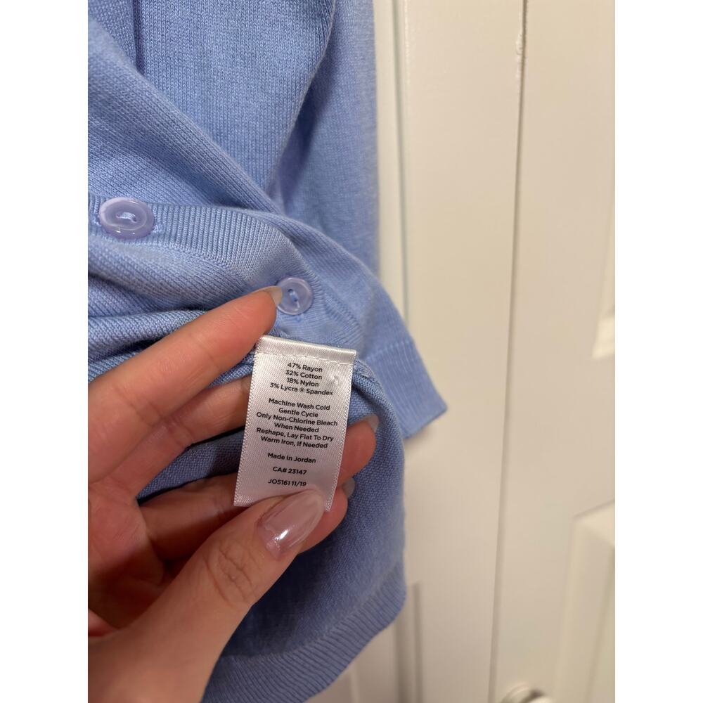 Talbots Plus Petite 1XP Light Blue Button Cardigan - Picture 6 of 7